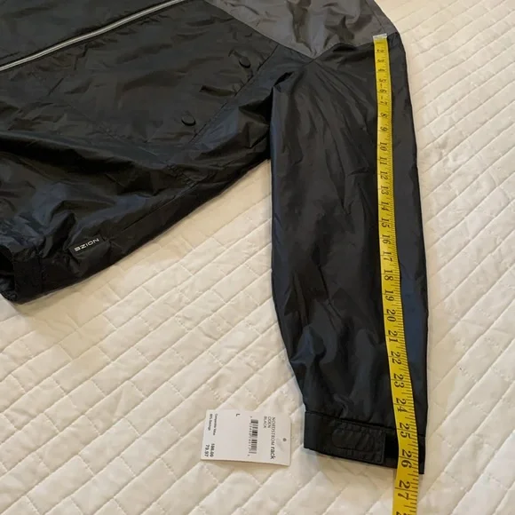 NWT Noize Colorblock Oden Hooded Zip Up Windbreaker, Black & Gray, Size L - Picture 12 of 16